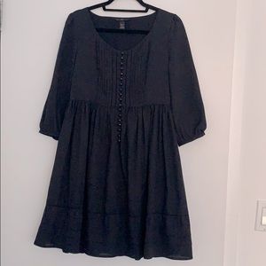 H&M Navy Babydoll Dress with 3/4 Sleeves